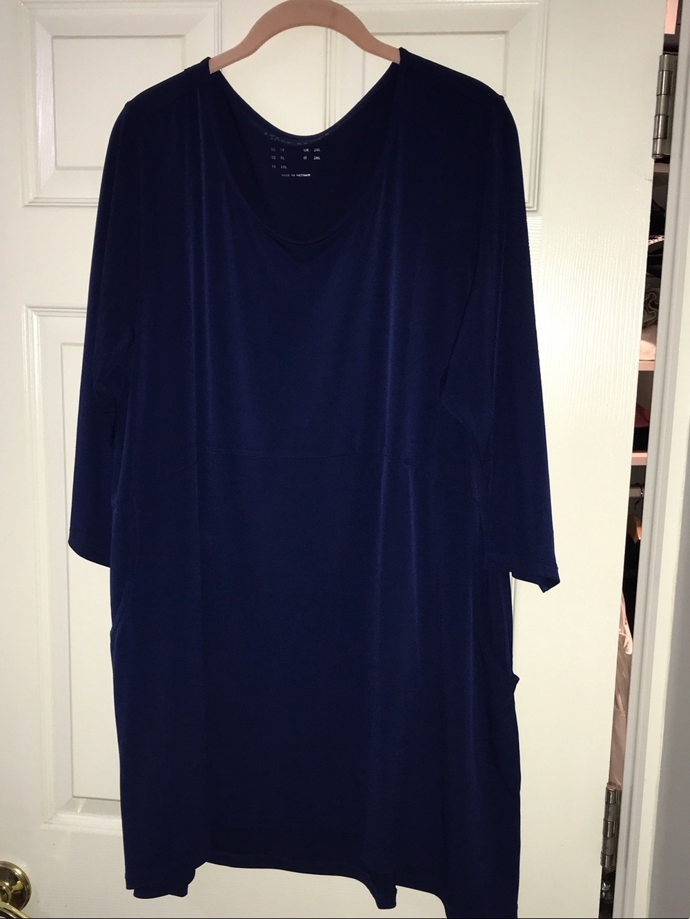 Susan Graver Navy Scoop Neck Tunic
